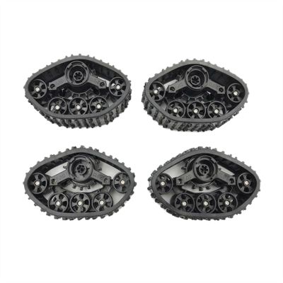 Tsolay 4 Pcs Climbing Off-Road Truck Track Wheels Snow Tires Replacement Parts for RC Crawler Car DIY Modified Modification Accessories