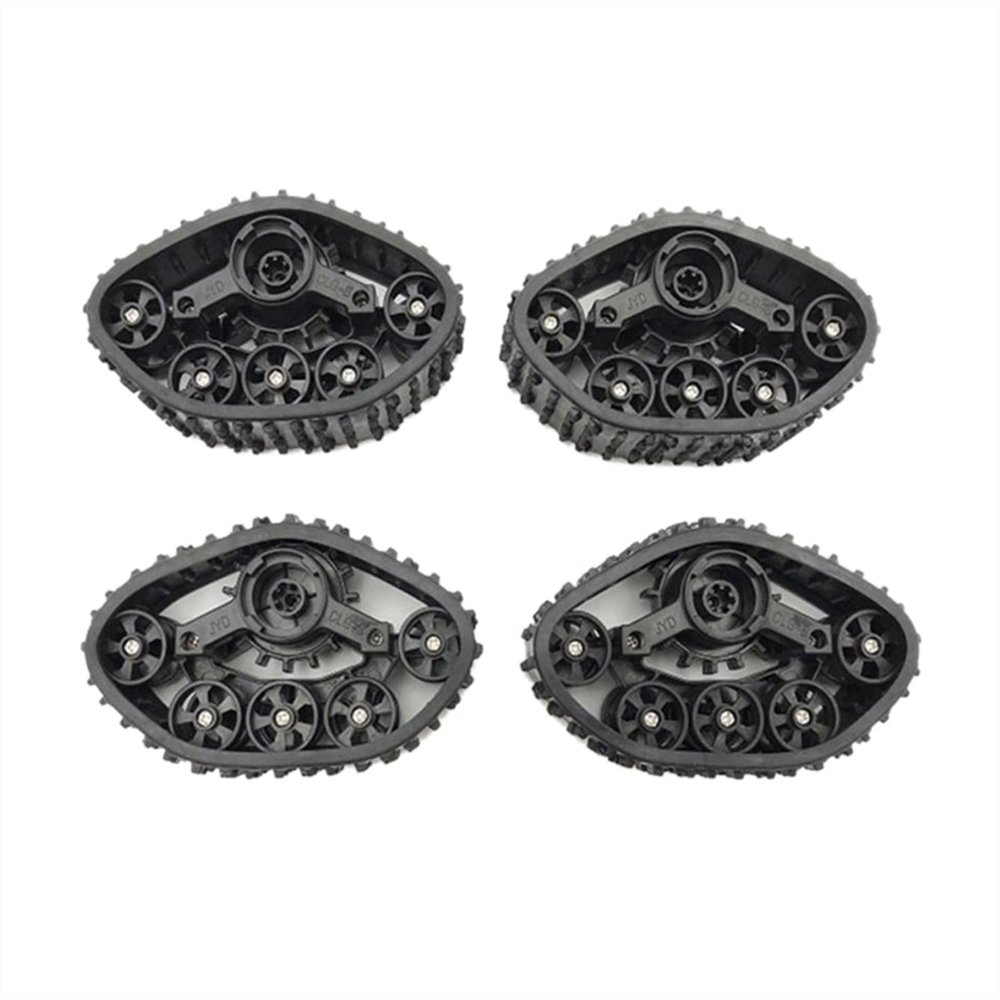 Tsolay 4 Pcs Climbing Off-Road Truck Track Wheels Snow Tires Replacement Parts for RC Crawler Car DIY Modified Modification Accessories