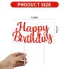 BEISHIDA Red happy birthday Cake Topper, Happy Birthday Cake Bunting Decor,Birthday Party Decoration SuppliesPhoto Booth Props view 2