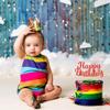 BEISHIDA Red happy birthday Cake Topper, Happy Birthday Cake Bunting Decor,Birthday Party Decoration SuppliesPhoto Booth Props view 3