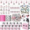 Fumete 122 Pcs Cow Party Favors Decorations Include Cow Print Silicone Bracelets Stickers Keychains Necklaces Gifts Bags Cartoon Sticker for Theme Party Favors view 1