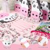 Fumete 122 Pcs Cow Party Favors Decorations Include Cow Print Silicone Bracelets Stickers Keychains Necklaces Gifts Bags Cartoon Sticker for Theme Party Favors view 2