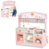 Costzon Kids Kitchen Playset, Double-Sided Wooden Play Kitchen Toy Set w/Realistic Sound, Oven, Ice Cube Dispenser, Utensils, Sink, Large Storage Space, Pretend Chef Cooking Set for Toddlers (Pink) view 1
