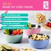 Elk and Friends Stainless Steel Bowls with Silicone Sleeve for Babies & Toddlers | Lids Included | Stay Put Suction | Cereal & Snack Bowls | 4 Pack view 2