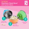 Elk and Friends Stainless Steel Bowls with Silicone Sleeve for Babies & Toddlers | Lids Included | Stay Put Suction | Cereal & Snack Bowls | 4 Pack view 3
