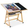 LAVIEVERT 1500 Piece Tilting Puzzle Table with Legs & Cover Mat, Adjustable Jigsaw Puzzle Board Easel with Storage, Portable Wooden Table with 4 Wheels for Adults, Great Assistant for Mom & Elderly view 1