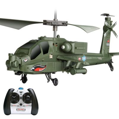 HEBXMF RC Plane, 3.5 Channel Apache RC Helicopter One-Key Take-Off and Landing RC Aircraft with Gyro Stabilizer RC Fighter Intelligent Fixed Height Toy Airplane