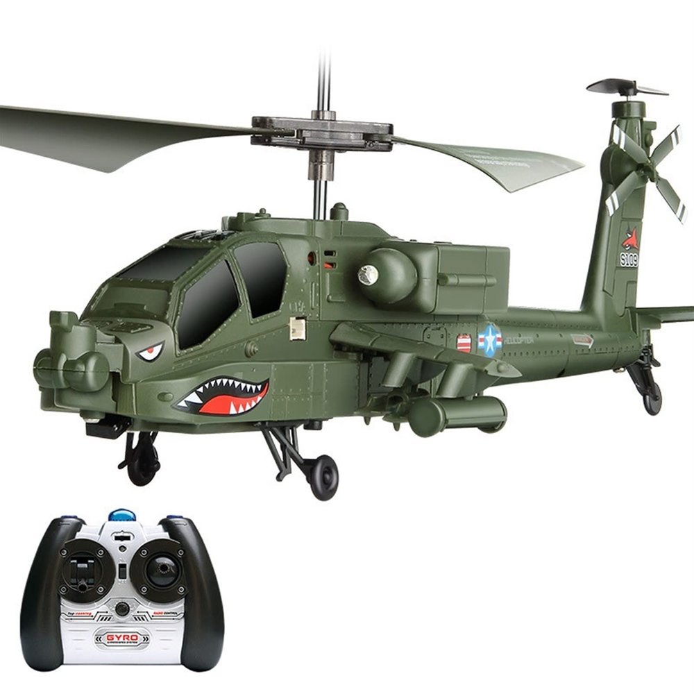 HEBXMF RC Plane, 3.5 Channel Apache RC Helicopter One-Key Take-Off and Landing RC Aircraft with Gyro Stabilizer RC Fighter Intelligent Fixed Height Toy Airplane