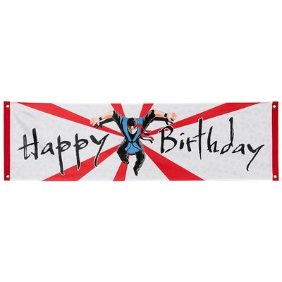 Boland 50422 Happy Birthday Banner Ninja Polyester Decoration Theme Party Hanging Decoration