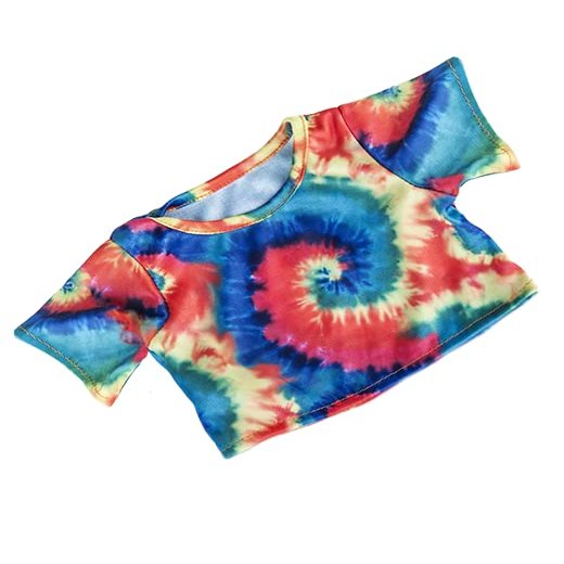 6"-10" Doll tie dye tee Shirt Colorful mini Outfit for Plush Toy Stuffed Animal Clothes Soft Cotton top Small Clothing Retro Gift Kids Fashion dollwear Accessories Dress up Apparel Handmade Look