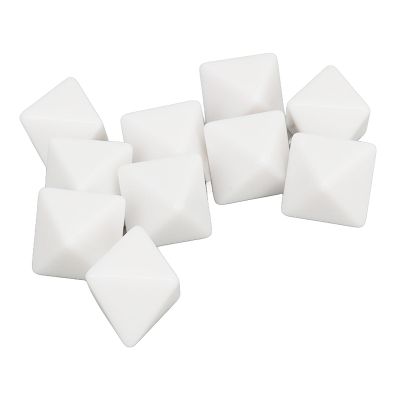 28mm White Dice Set, 20 Pieces Polyhedral Dice Set, 8 Sided Game Dice Set Plastic DIY Dice Set for Board Games, Party, Math Counting Teaching