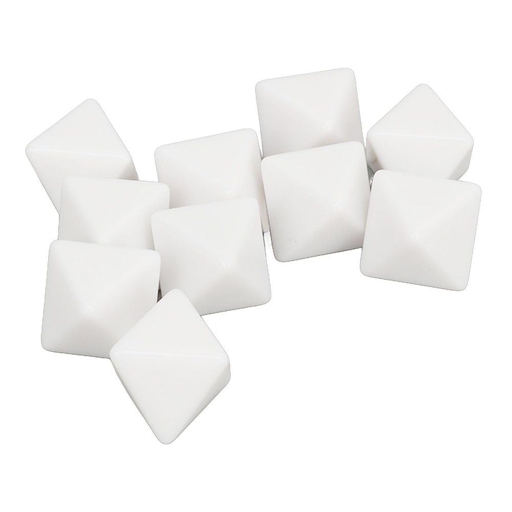 28mm White Dice Set, 20 Pieces Polyhedral Dice Set, 8 Sided Game Dice Set Plastic DIY Dice Set for Board Games, Party, Math Counting Teaching
