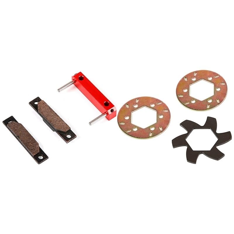 BrewJa CNC Alloy Brake Pad Set Compatible with 1/5 HPI KM Baja 5B SS RC CAR Gas Parts 85201-Orange & Brake Disc Set