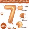 Number 7 Balloon for Boys, Giant Orange Self Inflating Number 0-9 Set Decor for Girls, 40 Inch Foil Helium 7 Balloon for 7th Birthday Party Anniversary Celebration Wedding Party Decorations Supplies view 2