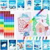 BenLouis 24 Winter Mini Coloring Books Kids with 24 Stacking Crayons Polar Animals Party Favors Activity Books Bulk for Kids Winter Holiday Goodie Bag Gift Stuffer Classroom Reward view 1