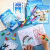 BenLouis 24 Winter Mini Coloring Books Kids with 24 Stacking Crayons Polar Animals Party Favors Activity Books Bulk for Kids Winter Holiday Goodie Bag Gift Stuffer Classroom Reward view 4