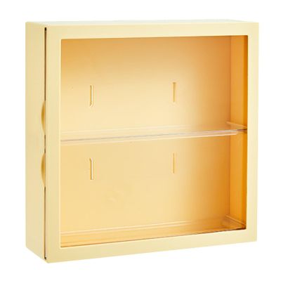 Wall Mounted Showcase Blind Box Figures Display Case Handicraft Storage Display Rack Dust Proof Doll Toy Storage Blind Box(Butter Yellow)