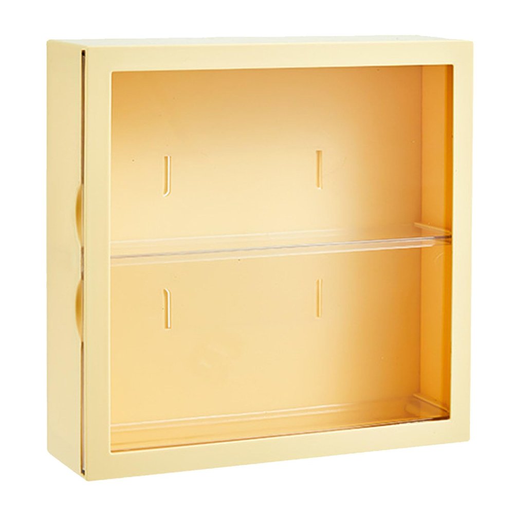 Wall Mounted Showcase Blind Box Figures Display Case Handicraft Storage Display Rack Dust Proof Doll Toy Storage Blind Box(Butter Yellow)