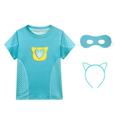 AGRIBAZAAR Halloween Costume Tshirt with Mask 6t Girls Graphic T-Shirts Toddler Girl Outfits Cute Shirt Kids Headband Little Girls Birthday Dress Up