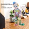 Luqeeg Retro Clockwork Clown Toy with Drumming Action - Tinplate, Handcrafted, Easy, Multi Functionality, Great Gift Choice for Desktop Decoration, Ornament, Party Favor view 2