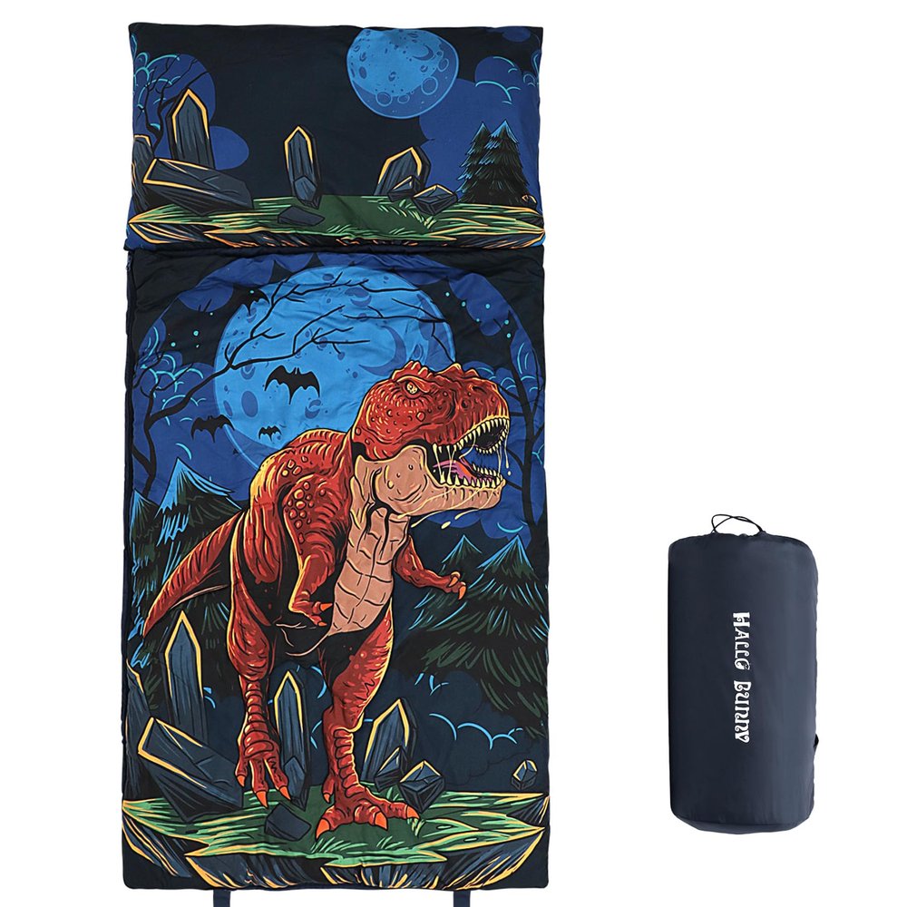 Kids Sleeping Bag, Dinosaur Sleeping Bags for Kids, Slumber Bag with Removable Pillow for Kids Boys Girls, Toddler Sleeping Bags for Daycare Travel Naps and Sleepovers,63" x 30"