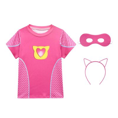 AGRIBAZAAR Halloween Costume Tshirt with Mask 7t Girls Graphic T-Shirts Toddler Girl Outfits Cute Shirt Kids Headband Little Girls Birthday Dress Up