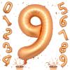 40 Inch Number 9 Balloons for Boys, Orange Big 9th Birthday Number Balloons Decor, Helium Self Inflating Foil 9 Balloons for Girls Birthday Anniversary Celebration Wedding Party Decorations Supplies view 1