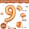 40 Inch Number 9 Balloons for Boys, Orange Big 9th Birthday Number Balloons Decor, Helium Self Inflating Foil 9 Balloons for Girls Birthday Anniversary Celebration Wedding Party Decorations Supplies view 2