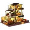 Spilay Dollhouse DIY Miniature Wooden Furniture Kit,Mini Handmade Big Castle Model,1:24 Scale Creative Doll House Toys for Adult Gift view 1