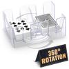 Canasta Card Holder - 6 Deck Plastic Revolving Card Game Holder Playing Cards Tray Rotating 360 Organizes Multiple Decks for Canasta, Poker and More | Lightweight, Durable with Smooth Rotation view 1