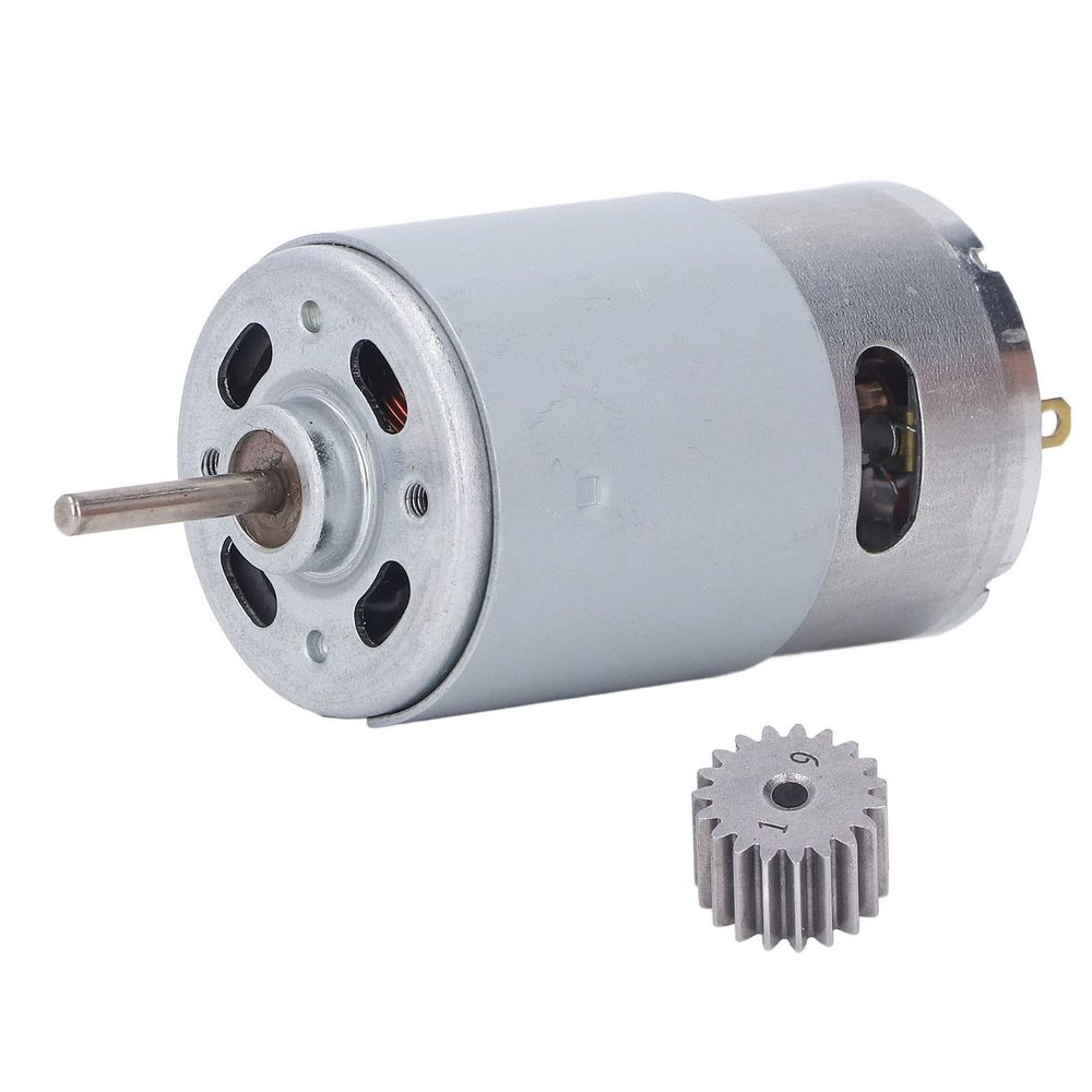 Pilipane DC Brushed Motor, DC Brushed Motor Copper Coil Stainless Steel Body Large Torsion 19 Gear Motor for Children's Electric Vehicle(4)