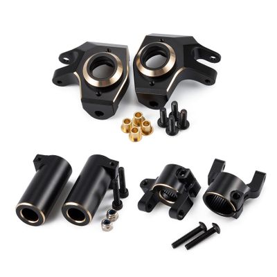 AMK 178g SCX10 II Brass Upgrades Kit C Hub Caster Blocks Steering Knuckles Clamping Lockouts for Front Axle for 1/10 RC Crawler Axial SCX10 AR44 Front Axle Counter Weights