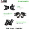 AMK 178g SCX10 II Brass Upgrades Kit C Hub Caster Blocks Steering Knuckles Clamping Lockouts for Front Axle for 1/10 RC Crawler Axial SCX10 AR44 Front Axle Counter Weights view 3