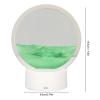 Tyenaza Moving Sand Art Picture, 3D Transparent Dynamic Sandscape Moving Sand Picture with LED Round Glass Flowing Sand, Creative Relaxing Desktop Art for Home Office Decor (Green) view 2