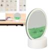 Tyenaza Moving Sand Art Picture, 3D Transparent Dynamic Sandscape Moving Sand Picture with LED Round Glass Flowing Sand, Creative Relaxing Desktop Art for Home Office Decor (Green) view 4