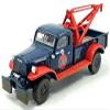 1950 Power Wagon Tow Truck Dark Blue (Weathered) with Mechanic Figure Limited Edition to 3600 Pieces Worldwide 1/64 Diecast Model Car by Greenlight 51543 view 2