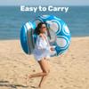 Sloosh Inflatable Pool Floats Lounger - Pool Floaties Blow Up Air Sofa Floating Chair with Big Backrest, Heavy Duty River Tubes Summer Lake Beach Water Float Raft Floaty for Adults (Blue White) view 4