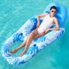 SLOOSH Pool Lounge Float Adult, Inflatable Pool Floats Lounger Raft Floaties Water Floating Recliner Chair with Cup Holders Foot Rest Swimming Floaty, Blue view 1
