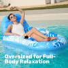 SLOOSH Pool Lounge Float Adult, Inflatable Pool Floats Lounger Raft Floaties Water Floating Recliner Chair with Cup Holders Foot Rest Swimming Floaty, Blue view 2