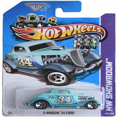 Hot Wheels 3 Window '34 Ford, HW Showroom 189/250 [Blue]