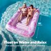 SLOOSH Inflatable Tanning Pool Lounger Float, 85" x 57" Extra Large Pool Floats Adult with Pillow, 4 in 1 Suntan Tub Raft Floatie,Sunbathing Bed Lounge for Water Blow Up Ball Pit, XL-Blushing Pink view 2