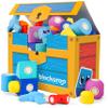 Blockaroo Magnetic Foam Bath Building Blocks - 50-Piece Trunk Set, Preschool Toys, Bathtub Toys, Sensory Toys, Engineering Toys for Kids 3-5 view 1