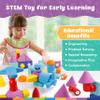 Blockaroo Magnetic Foam Bath Building Blocks - 50-Piece Trunk Set, Preschool Toys, Bathtub Toys, Sensory Toys, Engineering Toys for Kids 3-5 view 2