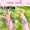 SIELEVIN 12 PCS Kids Bracelets for Girls Jewelry Little Girl Beaded Bracelets Flower Butterfly LOVE Letter Pink Princess Pretend Play Party Favor Easter Christmas Birthday Gift view 2