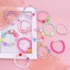 SIELEVIN 12 PCS Kids Bracelets for Girls Jewelry Little Girl Beaded Bracelets Flower Butterfly LOVE Letter Pink Princess Pretend Play Party Favor Easter Christmas Birthday Gift view 3