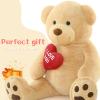 BENINY Giant Teddy Bear 52", Big Stuffed Animal with Heart, Large Brown Stuffed Bear Plush Toys for Kids, I Love You Valentines Gift for Girlfriend Wedding view 2