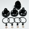 Dhawk CNC Alloy 13mm Shock Caps (4) Black for Team Associated RC10B6.4 B6.4D B74.2 view 1