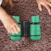 Milageto Kids Binoculars Portable 4x30 Jungle Binoculars Toy Lightweight for Camping Outdoor Activity, Green view 4