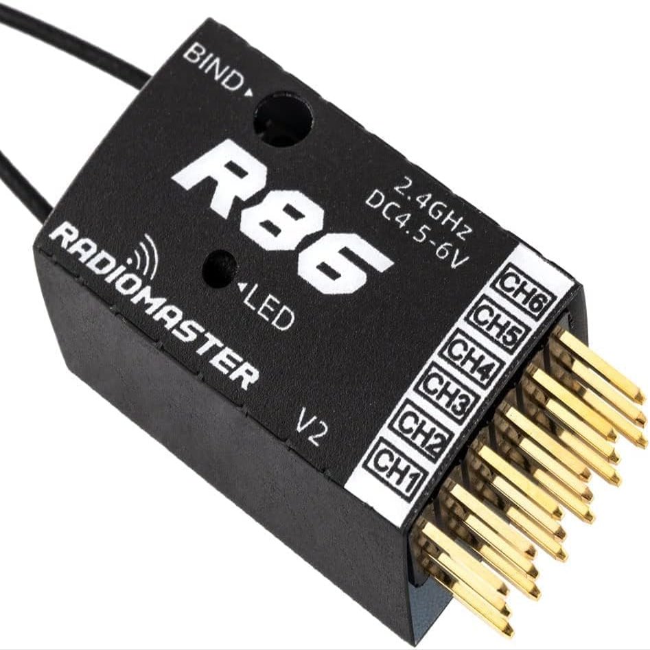 Xiangtat RadioMaster R86 2.4GHz 6CH Over 1KM SBUS Nano Receiver Compatible FrSky D8 TX12 TX16S Support Return RSSI (R86 V2 6CH Receiver)