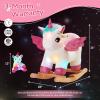 Glow Guards Light Up Musical Unicorn Baby Rocking Horse Set of 2 with Safety Belt White Unicorn Rocker Baby Rocking Chair Ride on Unicorn for Toddlers 1-3 view 2